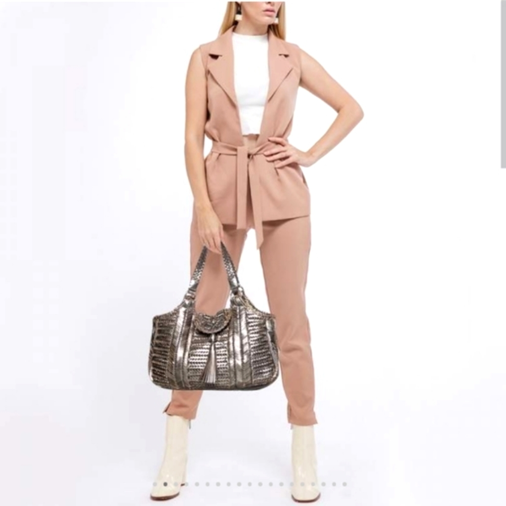 Anya Hindmarch Metallic Woven-Leather Bag - Picture 4 of 16